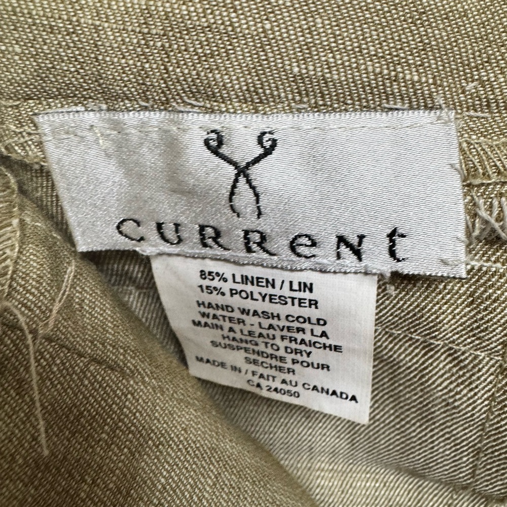 Vintage Current Light Khaki Linen Blend High Waist Wide Leg Cropped Pant. 30โ - Picture 6 of 7